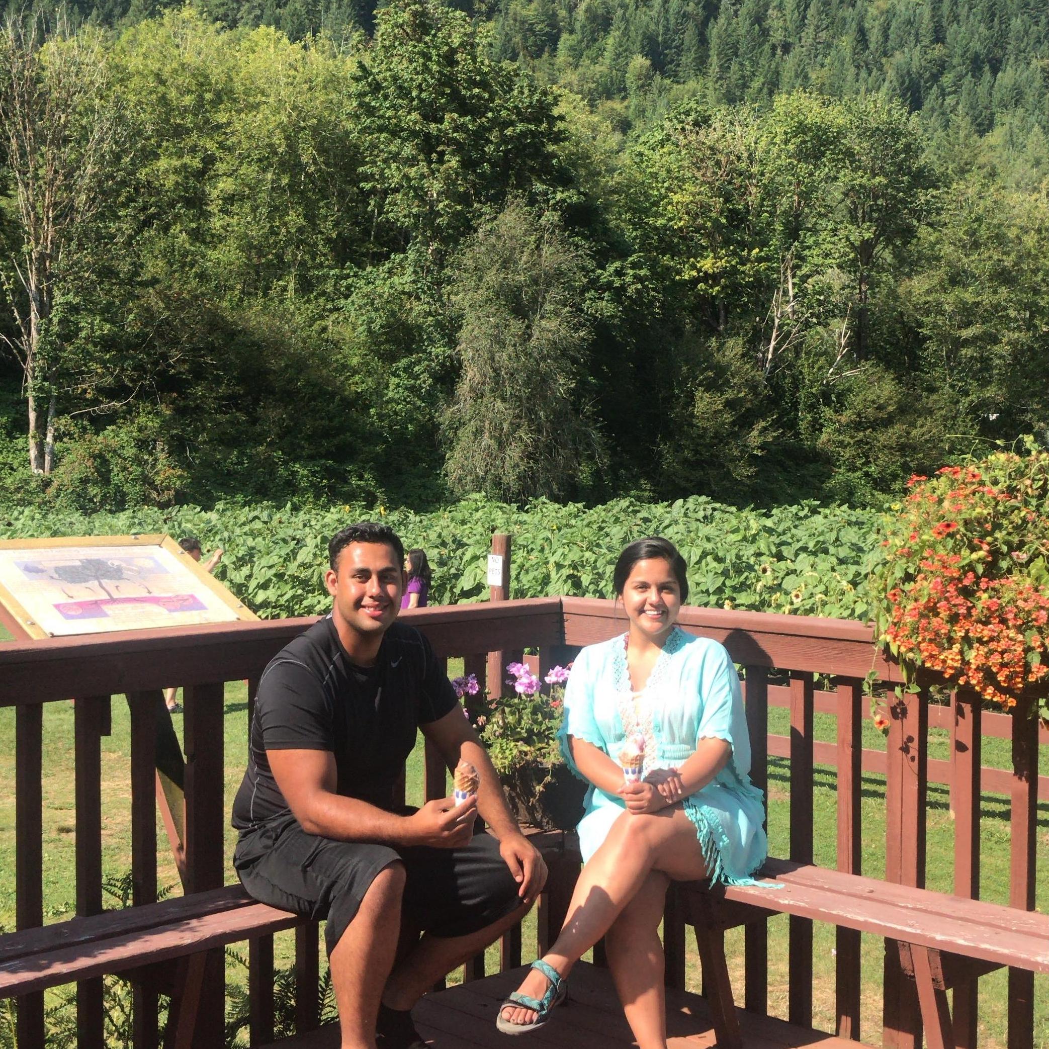 On their first joint family vacation. Sophie was able to share with Josh a cool treat at one of her favorite childhood ice cream shops in Concrete, WA.
