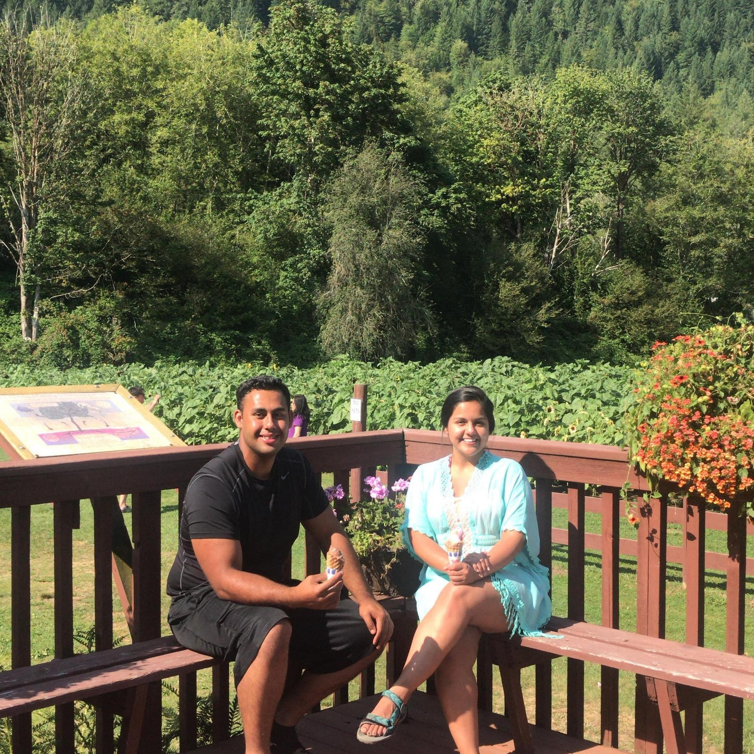 On their first joint family vacation. Sophie was able to share with Josh a cool treat at one of her favorite childhood ice cream shops in Concrete, WA.