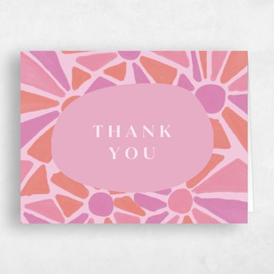 Flamingo, Pink Wedding Thank You - Barcelona Landscape