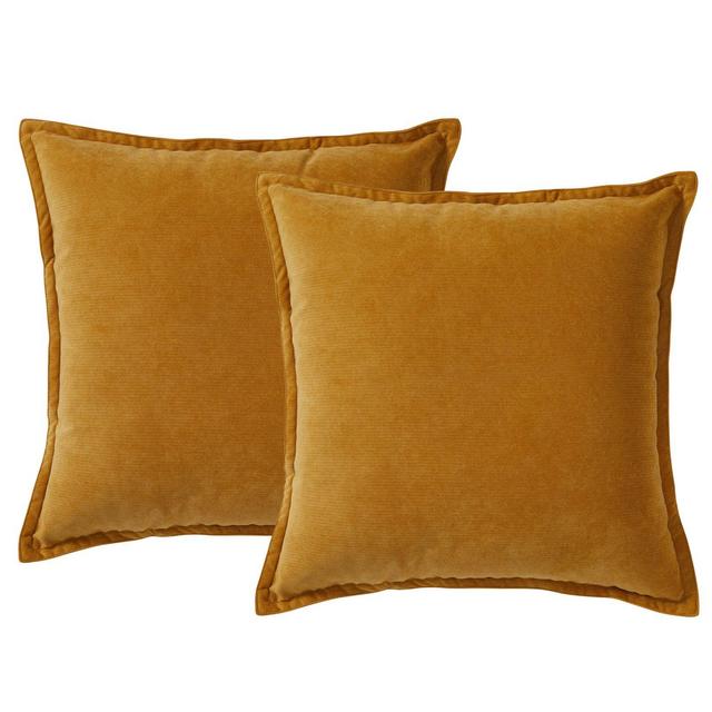 Morgan Home ChenilleSquare Throw Pillows in Mustard (Set of 2)