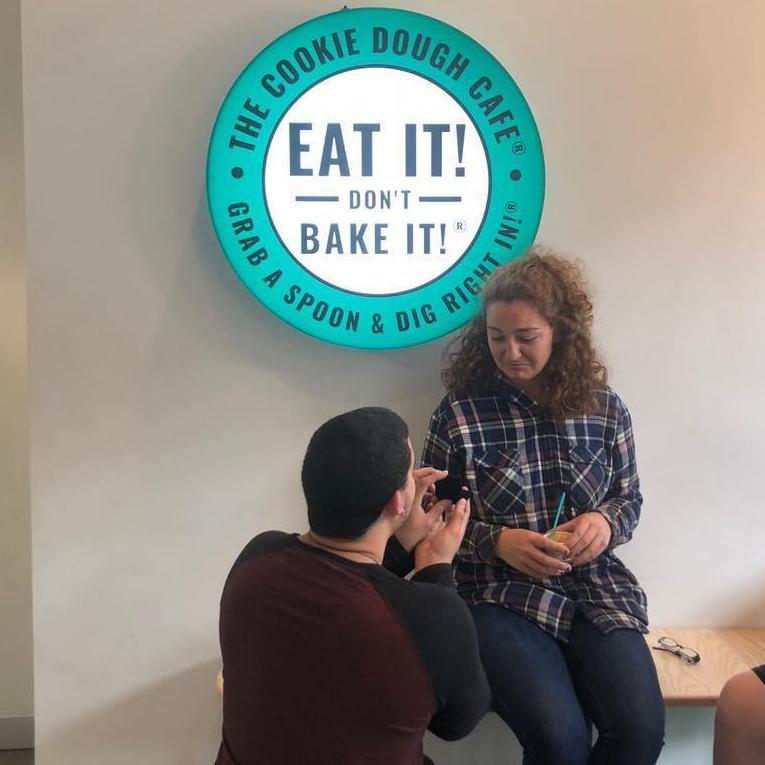 Cookie dough cafe and proposal all in one day!