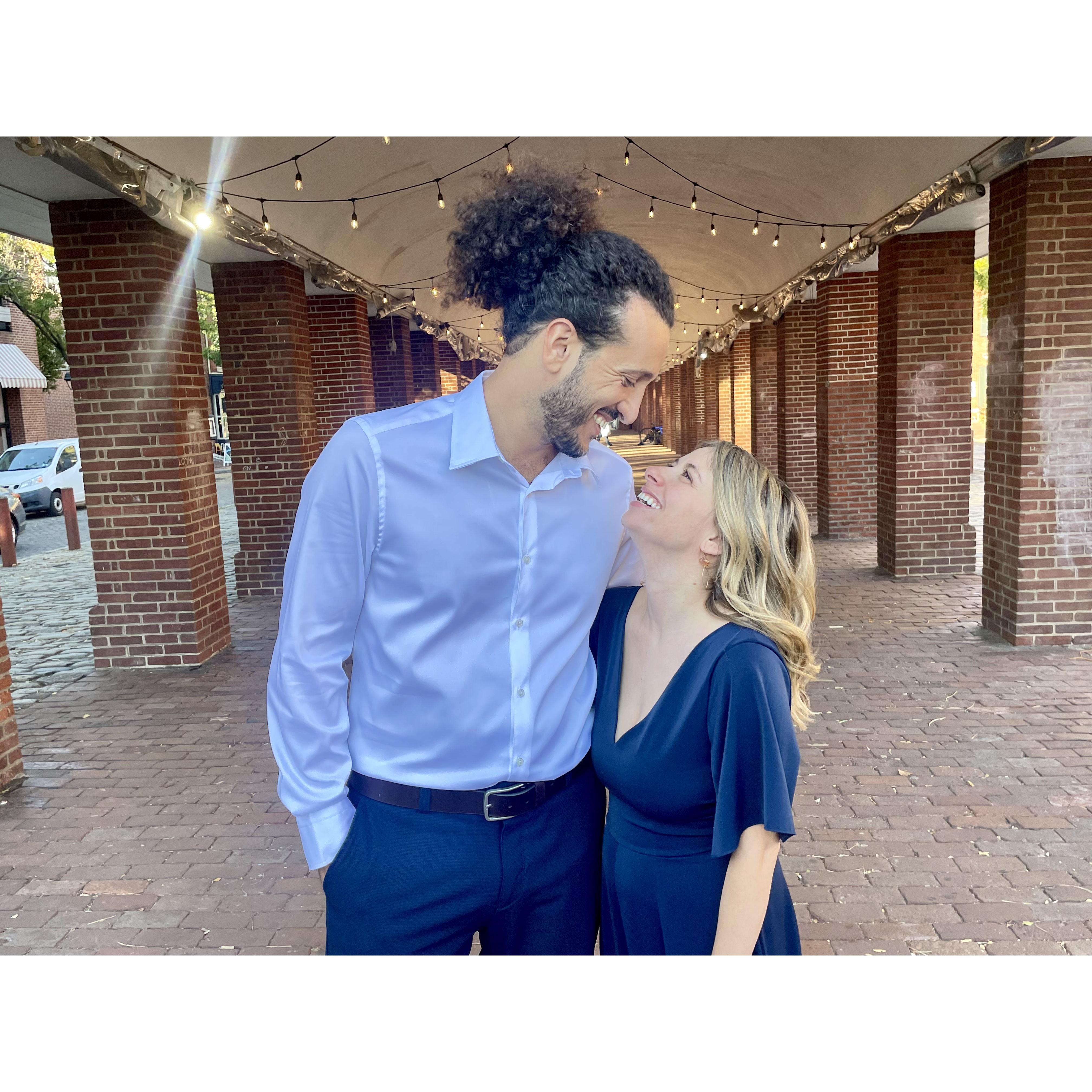 At Jane's wedding! What a fun evening.