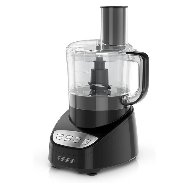 BLACK+DECKER Food Processor and Vegetable Chopper, Stainless Steel Blade, 8-Cup Capacity, Attachments to Grate, Shred, Slice, Mince, Grind, and Puree