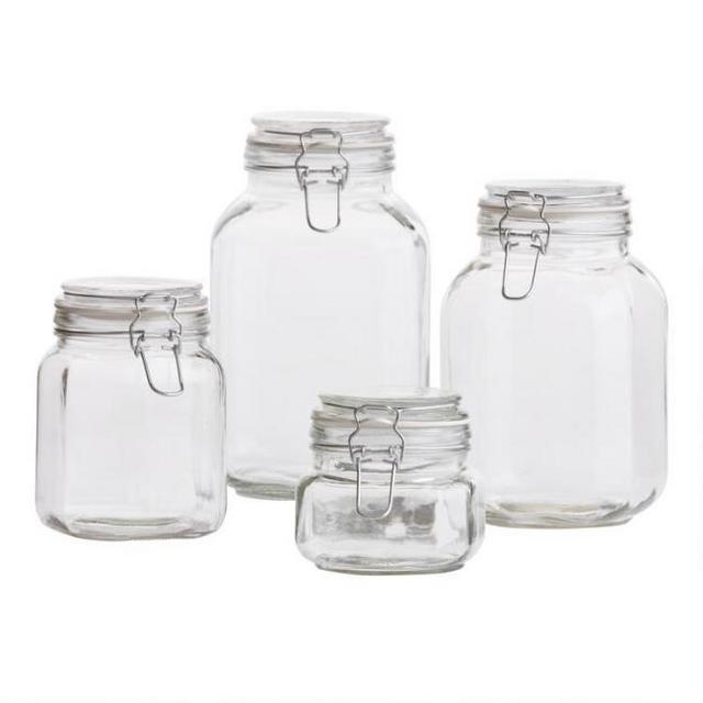 106 OZ - Glass Storage Jars with Clamp Lids