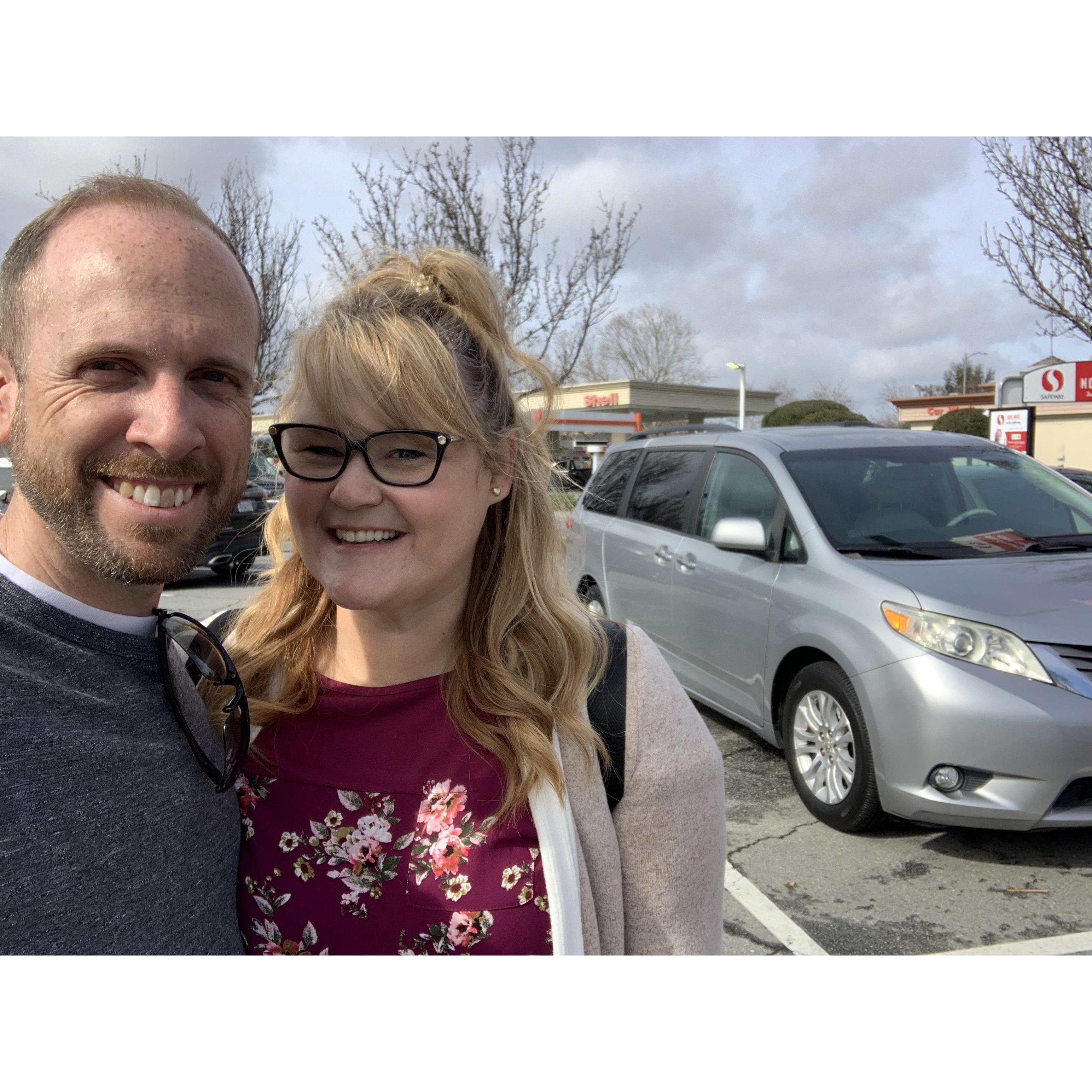 We drove up to Morgan Hill to buy a new van for the family.