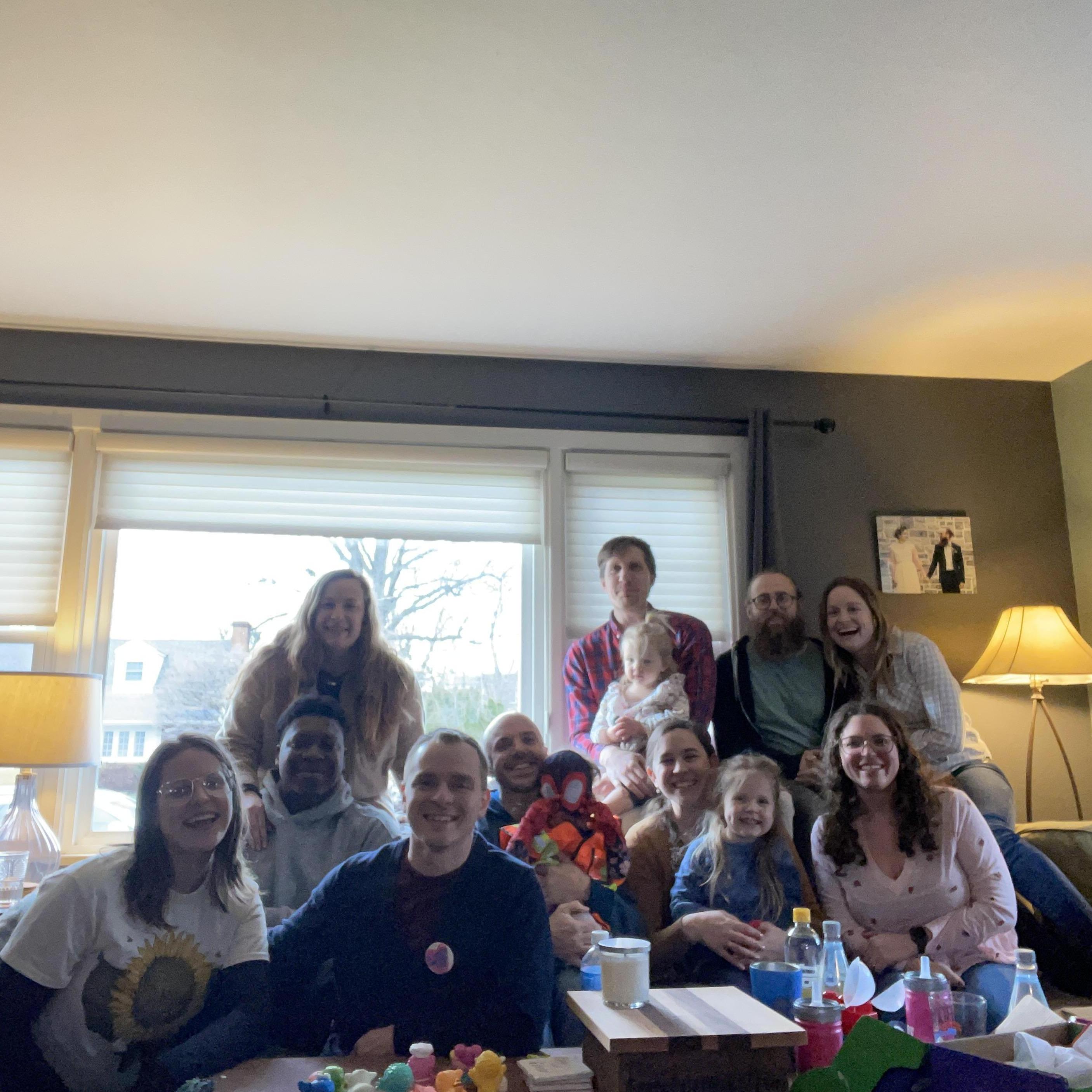 Our surprise engagement party with friends.
