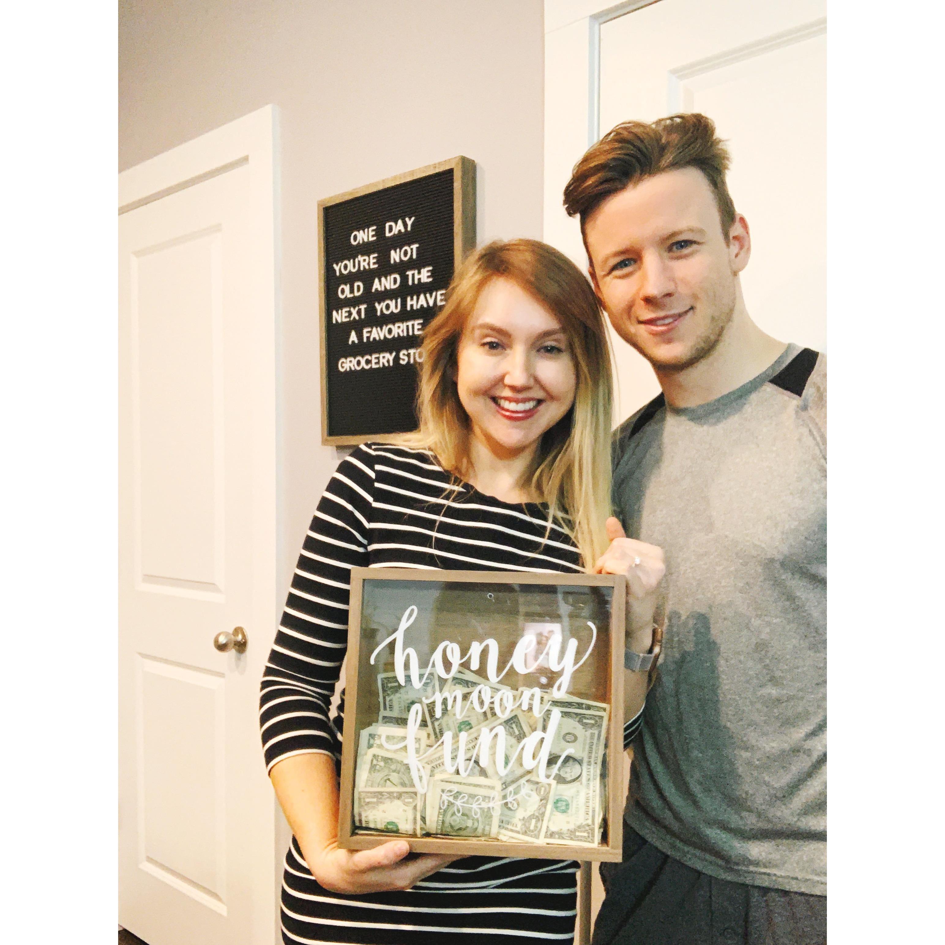 So excited about our sweet Honey Moon Fund present from Tina <3