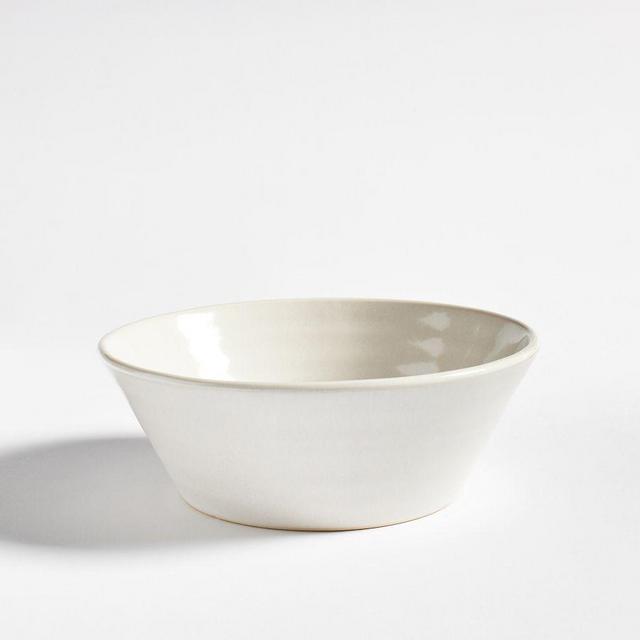 Larkin Reactive Glaze Stoneware Cereal Bowl, Set of 4 - Glossy True White