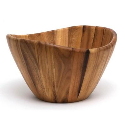 Lipper International Inc. Acacia Wave Large Wooden Finish Salad Serving Bowl
