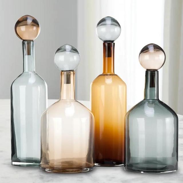 Bubbles & Bottles Mix, Cognac Set of 4