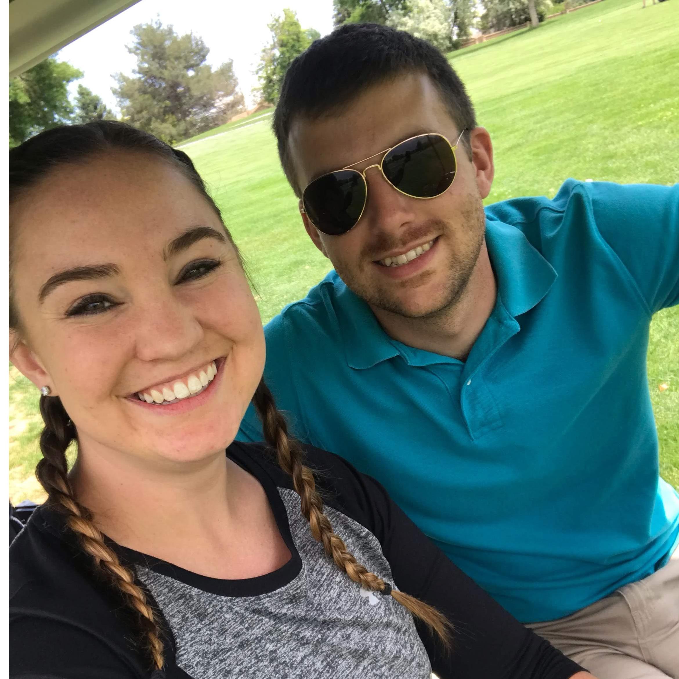 Pretending to be golfers and laughing at ourselves the entire time (June 2019).