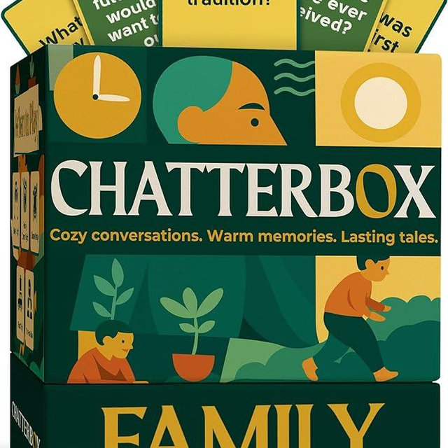 Chatterbox Conversation Cards for Families & Parents, Share Life Stories & Connect with Family & Get to Know You Game, Perfect for Game Night, Family Reunion, Dinner Table or Road Trips, 2+ Players