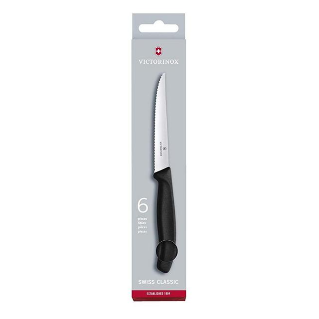 Victorinox Swiss Classic, 6 Pieces Steak Knife Set, Set of 6, Black 6 Count