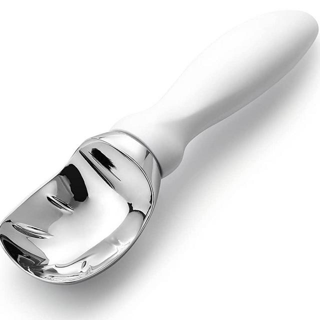 Spring Chef Ice Cream Scoop with Comfortable Handle, Professional Heavy Duty Sturdy Scooper, Premium Kitchen Tool for Cookie Dough, Gelato, Sorbet, White