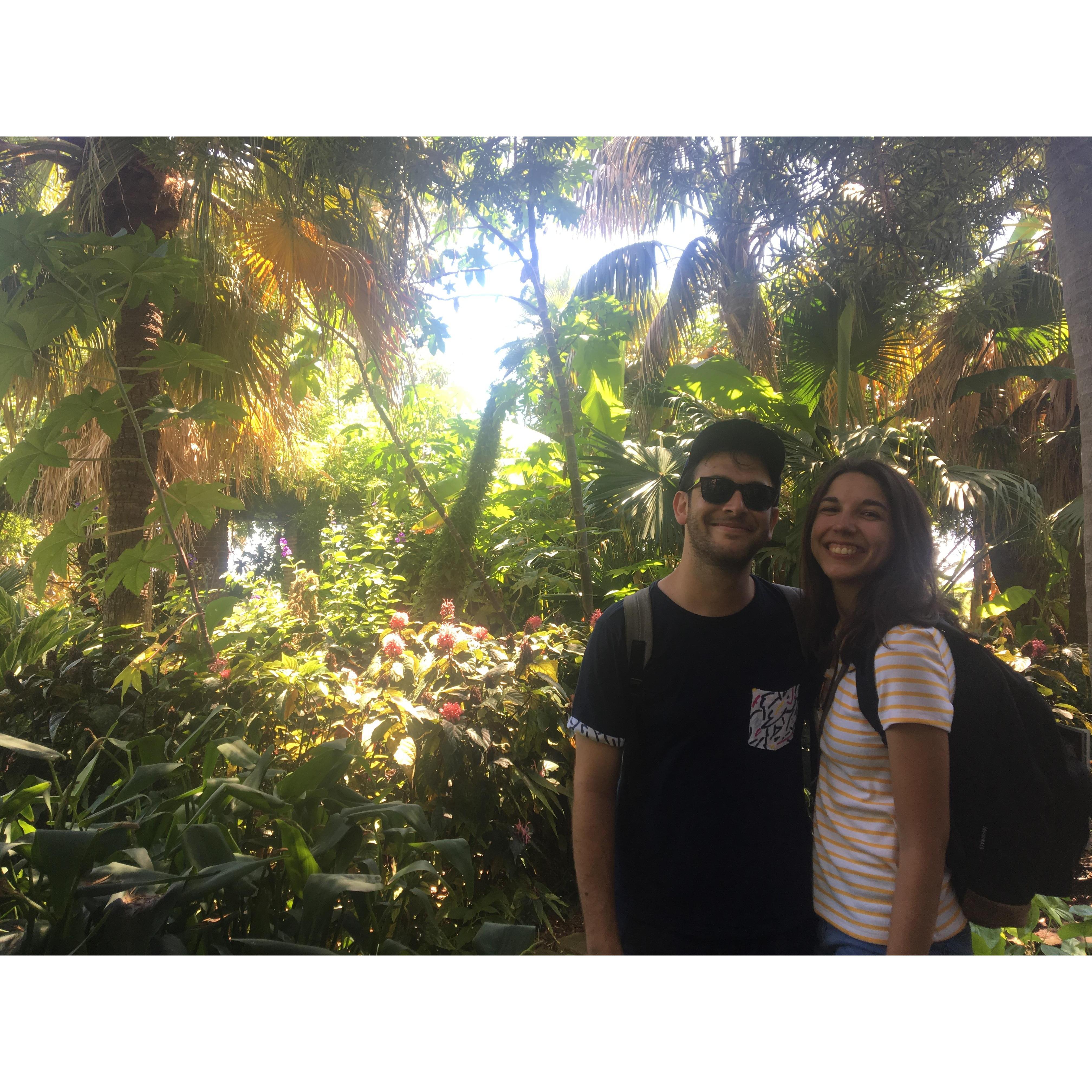 In a botanical garden on the Mediterranean coast of Spain!