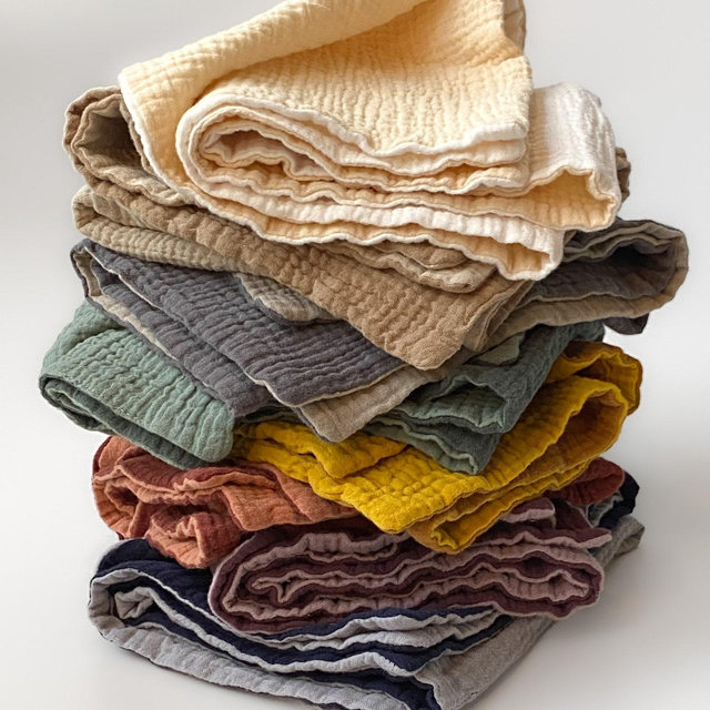 REVERSIBLE Thick 4 Layer Gauze Towel / MULTIPLE SIZES / Hand Towel / Best Kitchen Towel, Tea Towel, Guest Towel, Crinkle Cotton Muslin