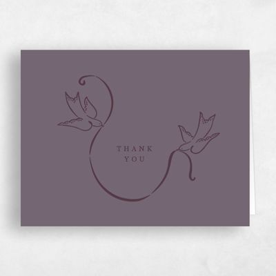 Dusty Purple Wedding Thank You - Camarine Landscape