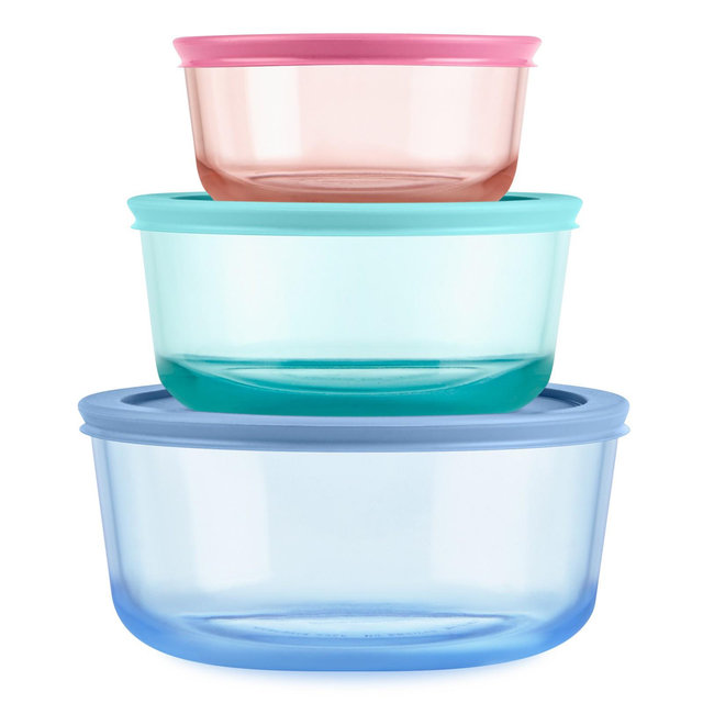 Pyrex Simply Store Tinted 6-Pc. Round Storage Set