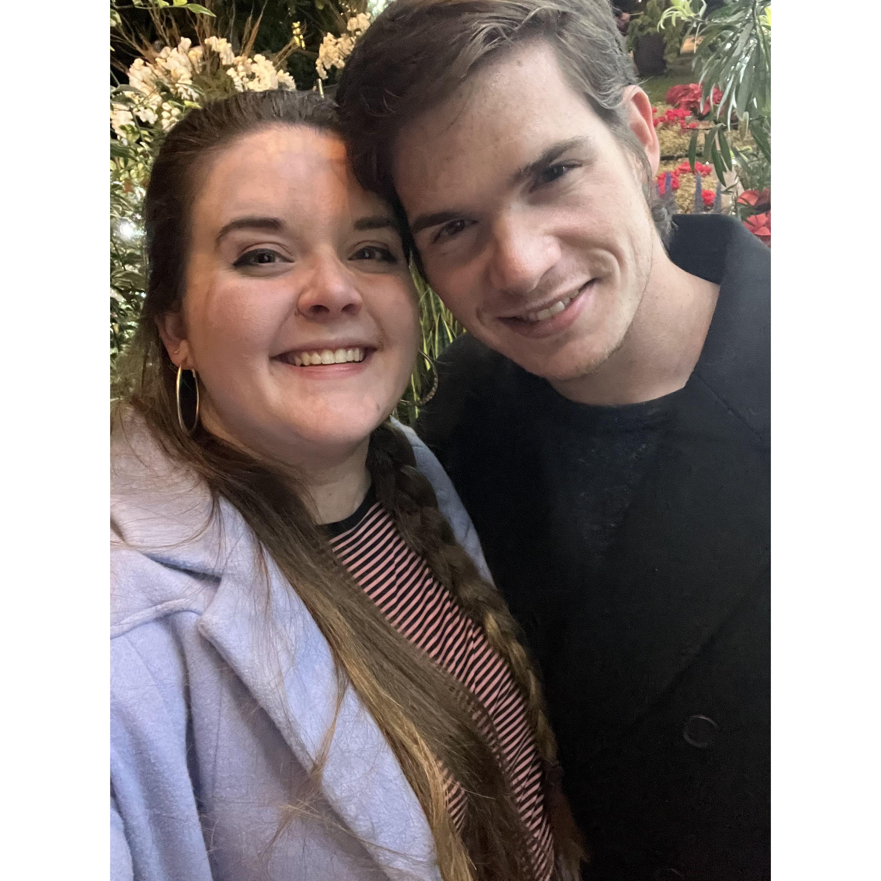 Our first time going to Longwood Gardens, and our second or third date ever, December 2022