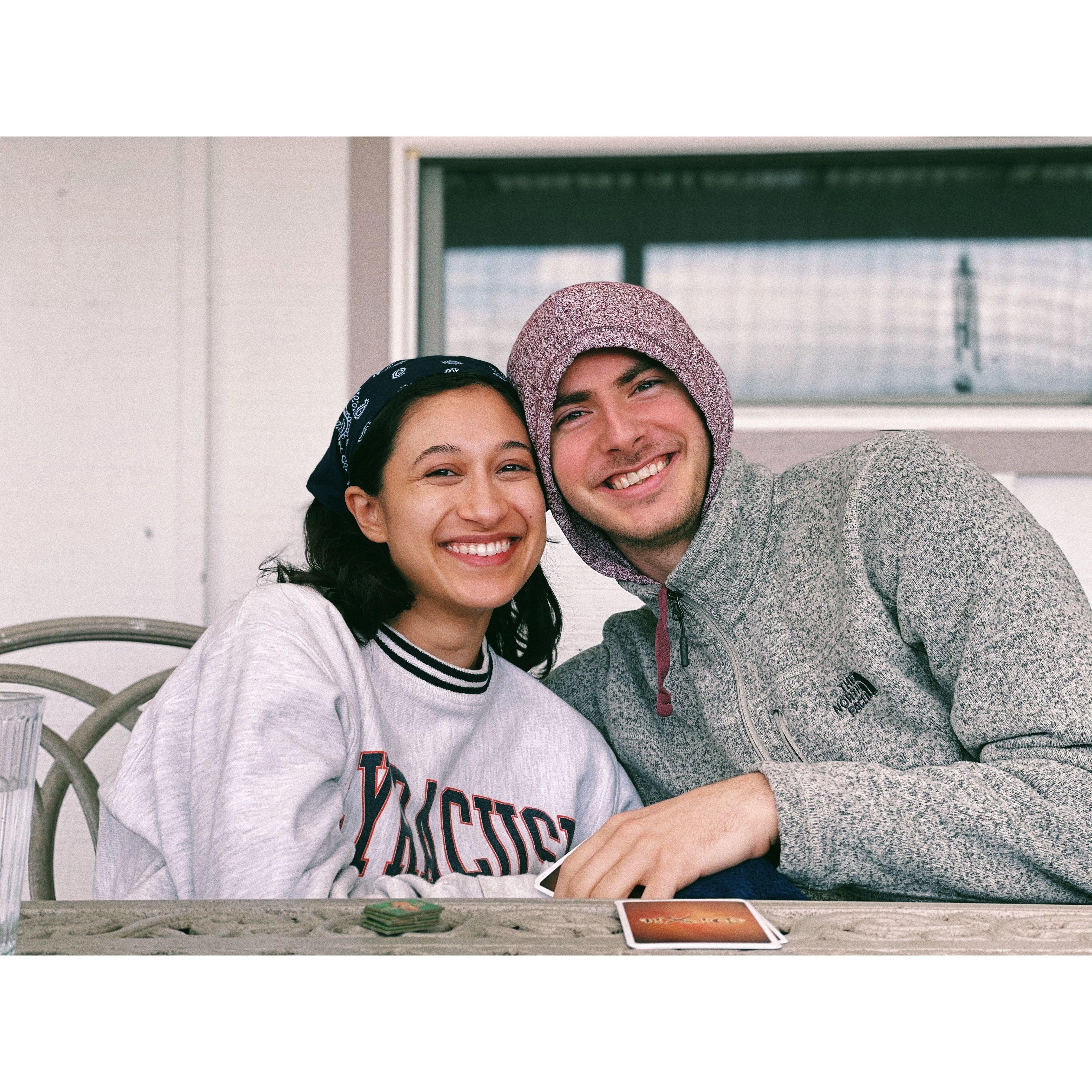 We love playing cards with friends!