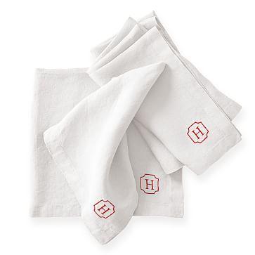 Italian Washed Linen Dinner Napkins, Set of 4
