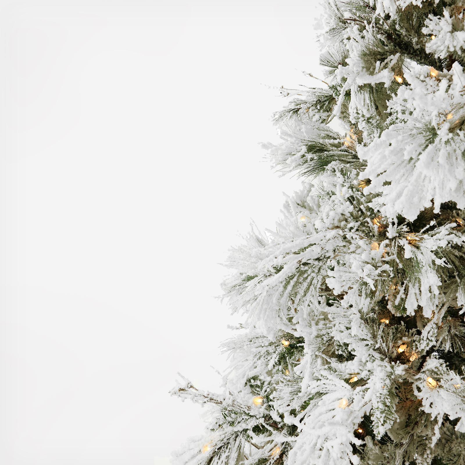 Fraser Hill Farm, Flocked Snowy Pine Christmas Tree with Smart