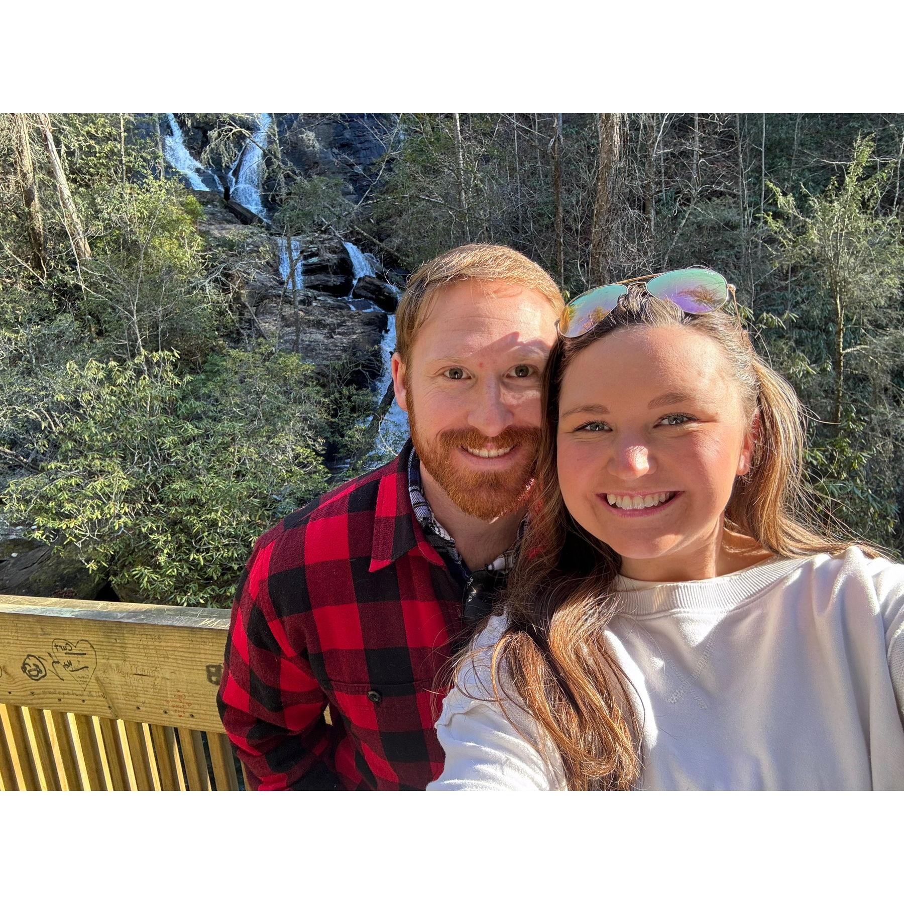 Waterfall hike in Helen, GA