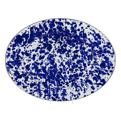 Golden Rabbit Enamel Swirl Oval Platter