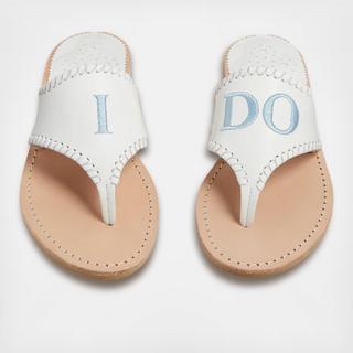 Embroidered I Do Sandals