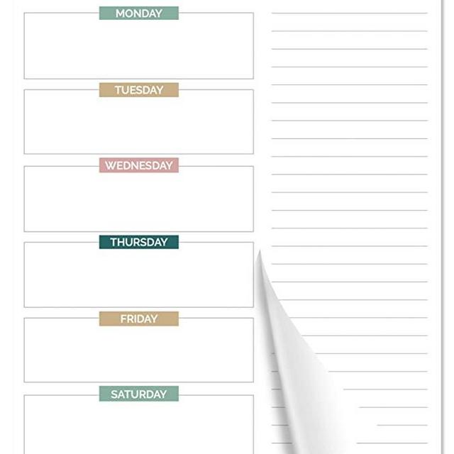 bloom daily planners Weekly Meal Planning Pad - Magnetic Hanging Refrigerator Menu Planner with Tear-Off Sheets & Perforated Grocery Shopping Lists - 6” x 9” (Garden Blooms)