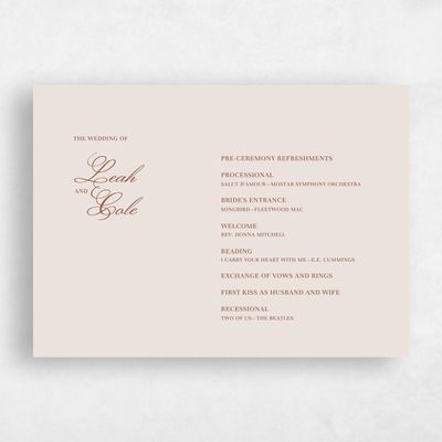 Rust, Orange Wedding Program - Dubuque