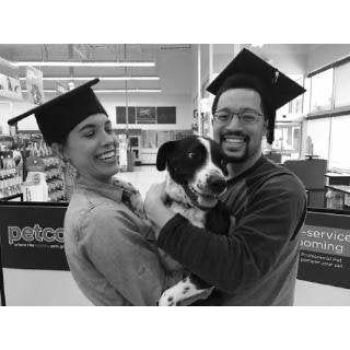 Celebrating the graduation of our first born--she was top of her class! RIP to our sweet Luna.