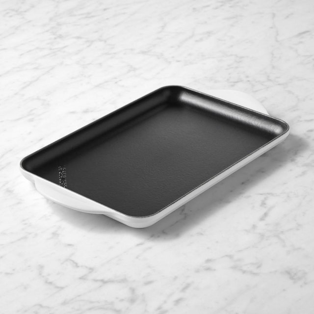 Le Creuset Signature Enameled Cast Iron Skinny Griddle, Matte White