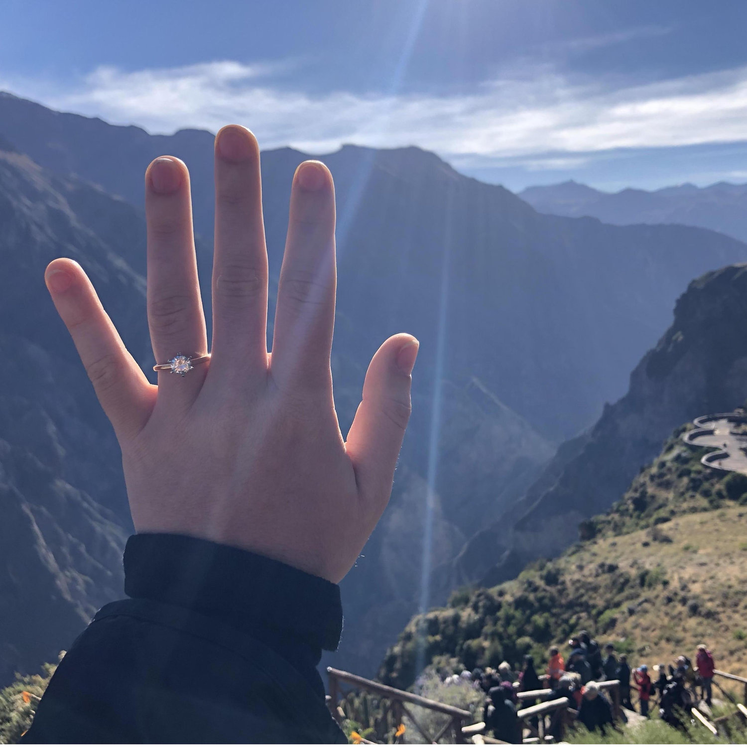 Showing off the new bling in the canyon!