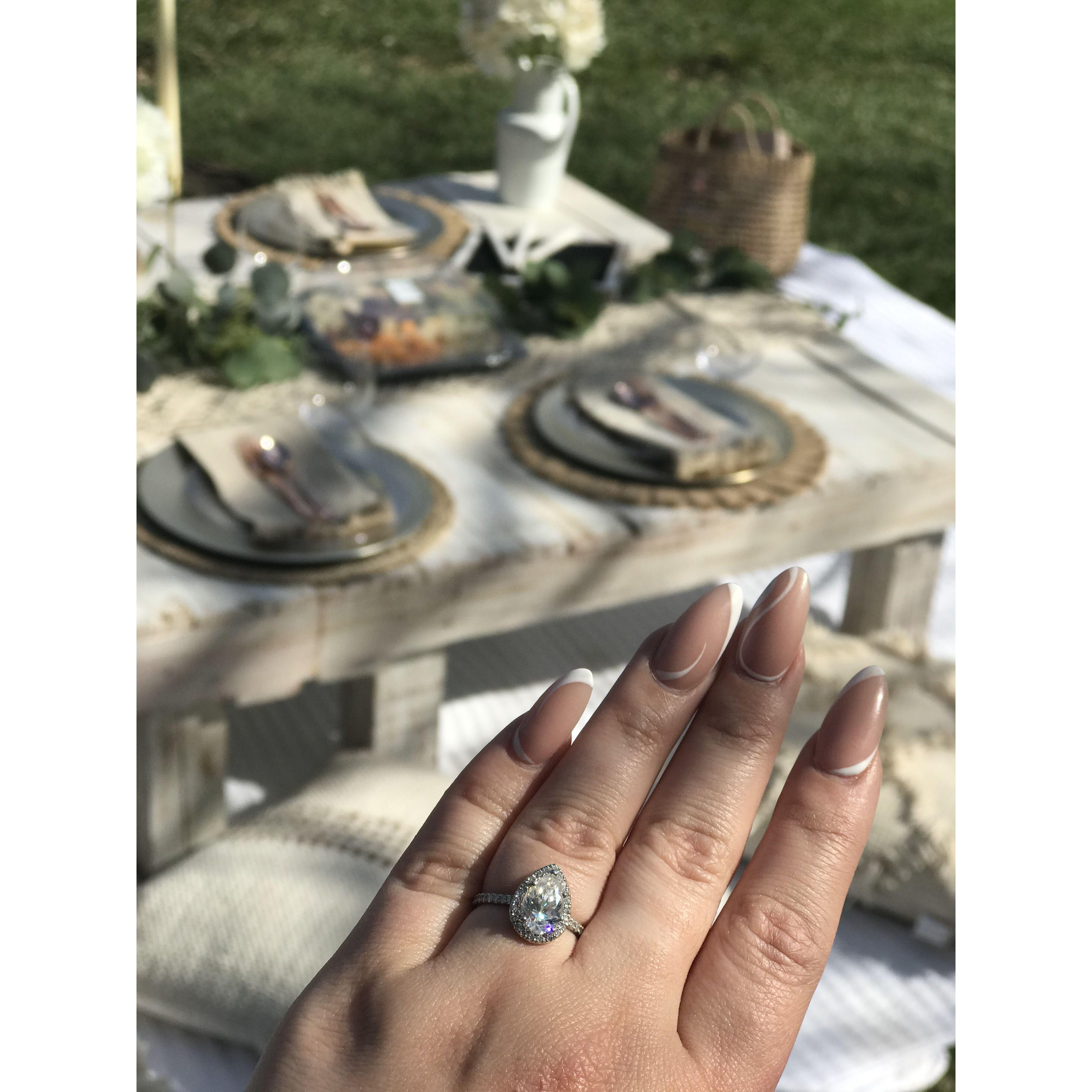Engagement Ring at Picnic