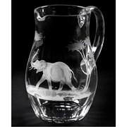 Queen Lace Crystal Water Pitcher, African Wildlife