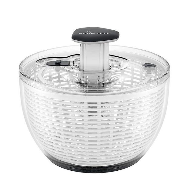 Salad Spinner Lettuce Spinner Kitchen Gadgets, Smile mom Large Salad Spinner 6.3 Qt One-Handed Handle Easy Press Super High Efficiency for Home Kitchen Washing & Drying Leafy Vegetables