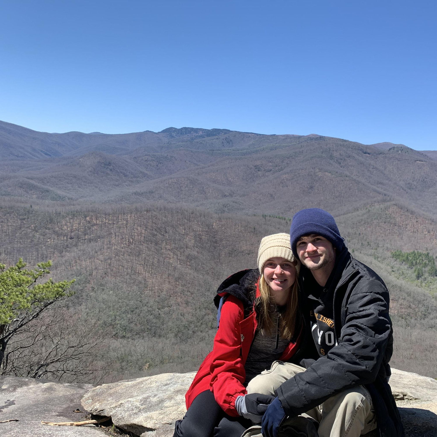 March 2021 - Looking Glass Rock - Our first hike together.