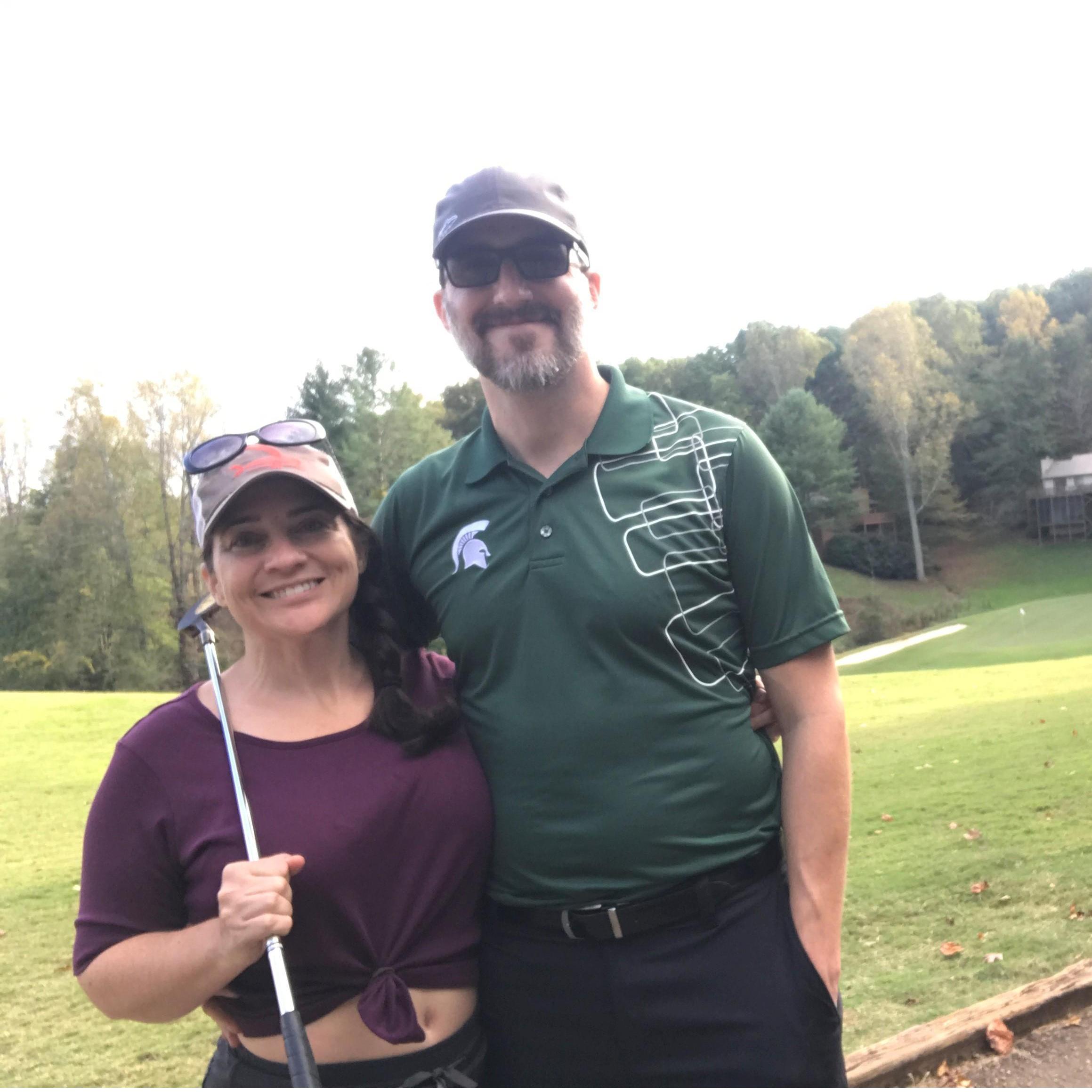 Playing golf in Lake Lure, NC