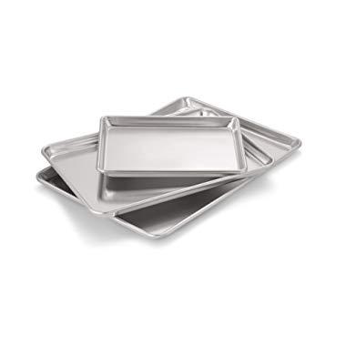 Artisan Professional Classic Aluminum Baking Sheet Pan Set with Quarter, Half, and 2/3-Size Sheets (3603A)