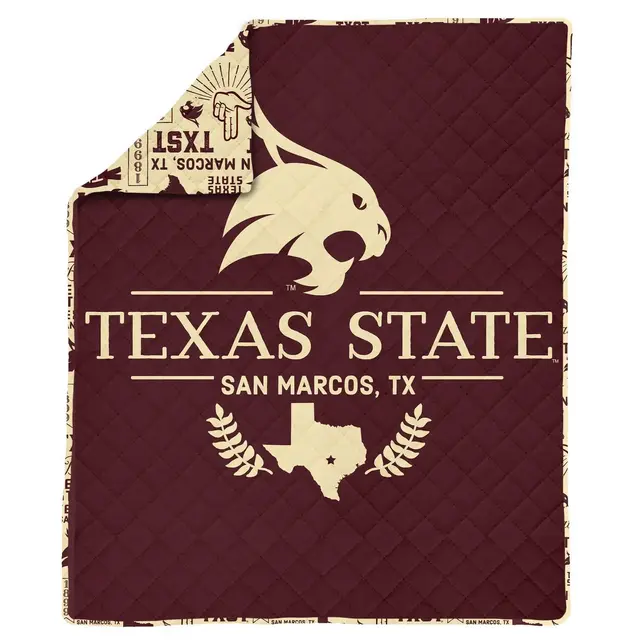NCAA Texas State Bobcats 60 x 80 Quilted Throw Blanket