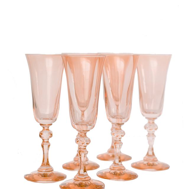 Estelle Colored Regal Flute in Blush Pink, Set of 6