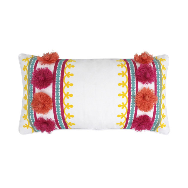 Levtex Grandiflora Embroidered Decorative Pillow, 12" x 24"