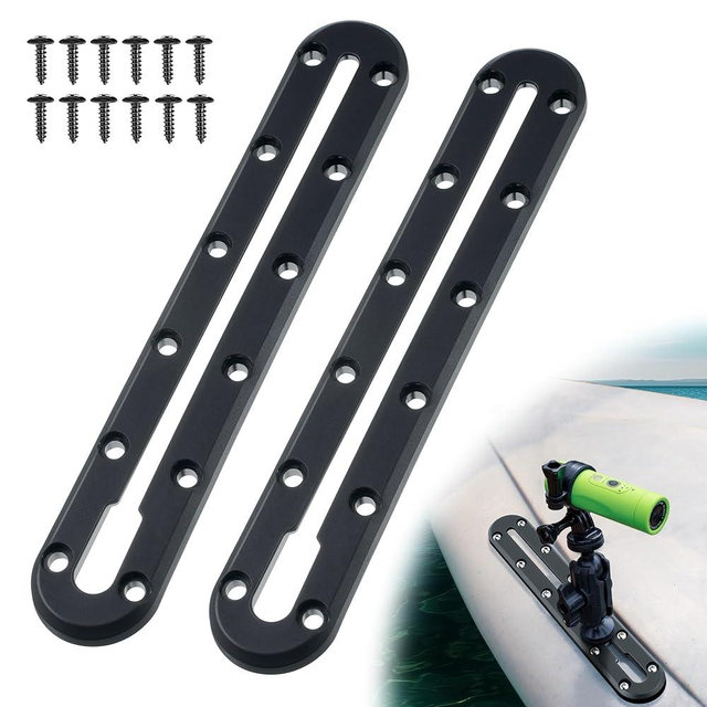 Hohean Kayak Track, Kayak Low Profile Track for Fishing Rod Holder, Kayak Track Accessories for Cup Holder, Kayak Accessories Mount Track, Kayak Rail Track for Paddle Holders