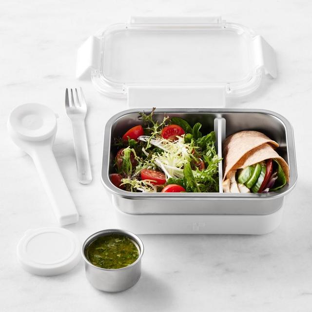 Hold Everything Perfect Lunch Container with Flatware Set and Sauce Container