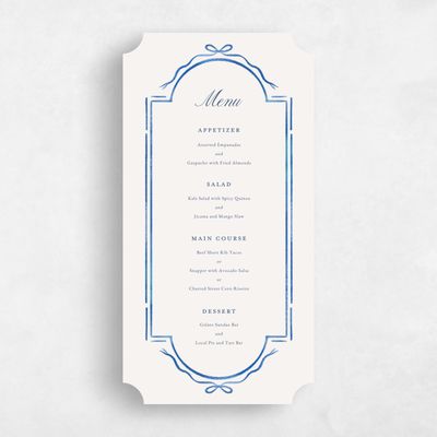 Beige Ticket Wedding Menu - Querida