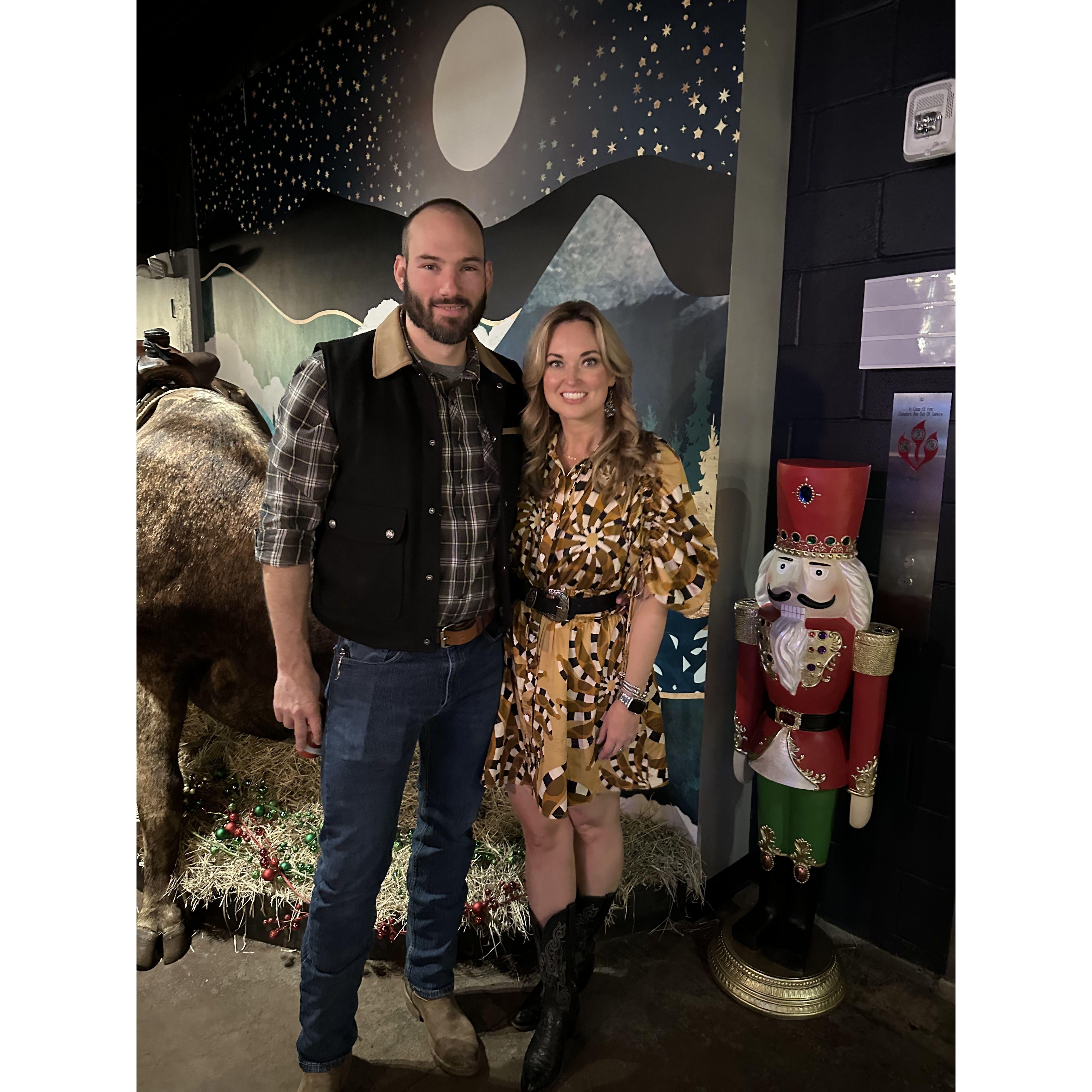 Logan came to Austin, TX for Holly’s company Christmas party with Chuy’s.