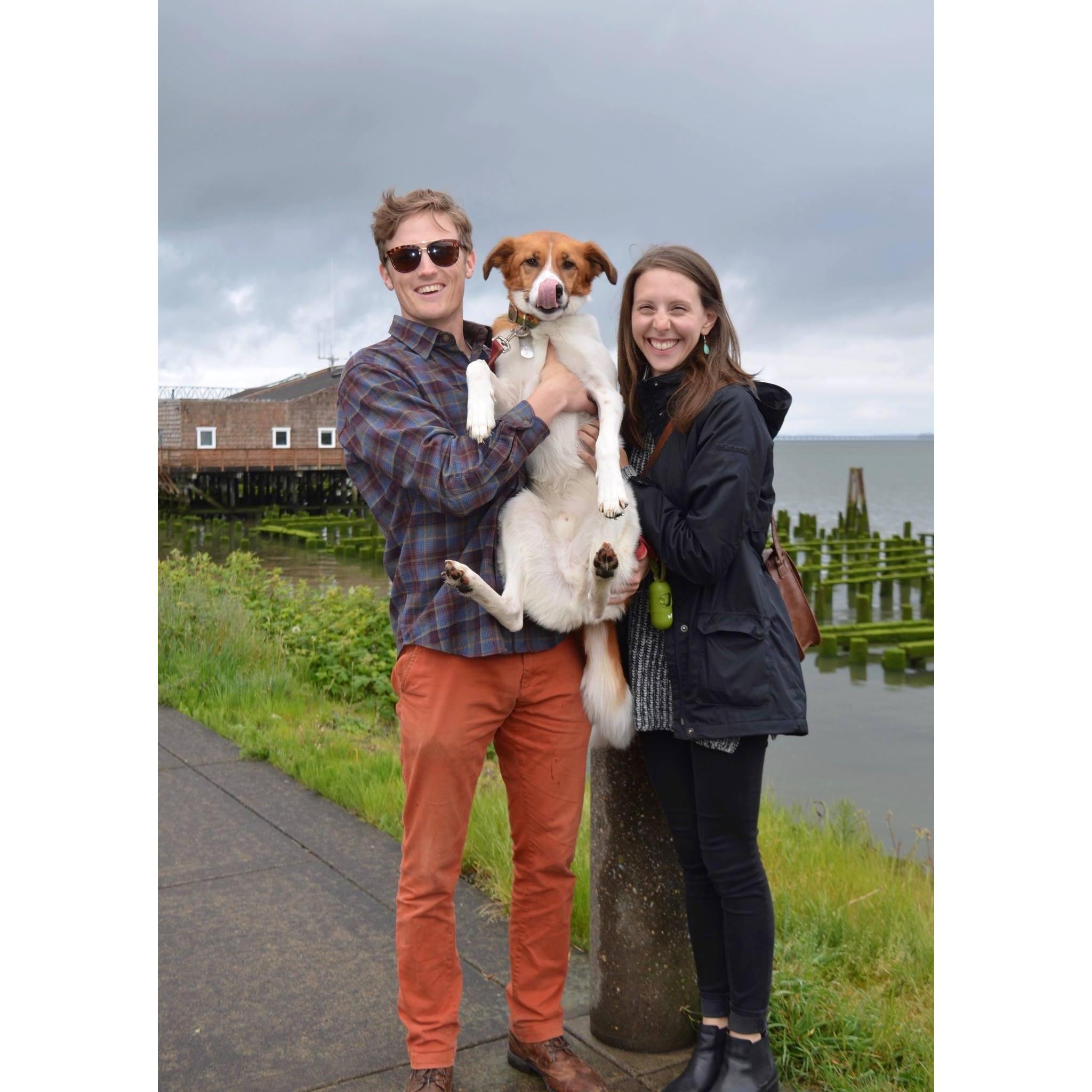 Out and about with the "child," Reagan.