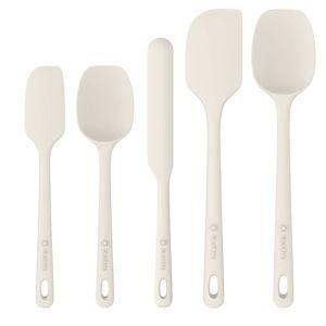 ChefAide 5 Pieces Silicone Spatula Set, Food Grade Rubber Spatula, Upgrade Strong Handle with Ergonomic Grip, Heat Resistant Up to 600°F for Nonstick Cookware, Cooking Candy Series