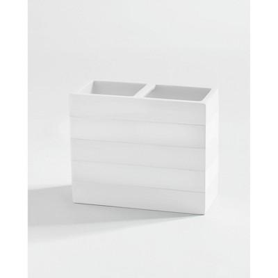 Lacquer Striped Toothbrush Holder White - Cassadecor